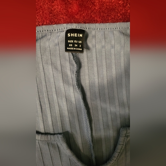 Trends SHEIN EZwear Notched Neck Rib Knit Unitard Romper, Size XS - Picture 4 of 7